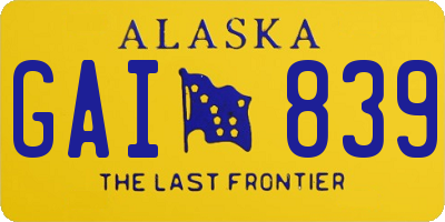 AK license plate GAI839