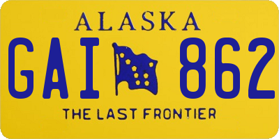AK license plate GAI862