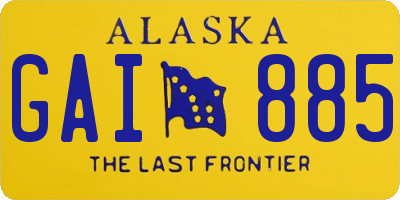 AK license plate GAI885