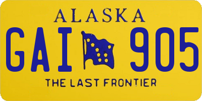 AK license plate GAI905