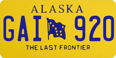 AK license plate GAI920
