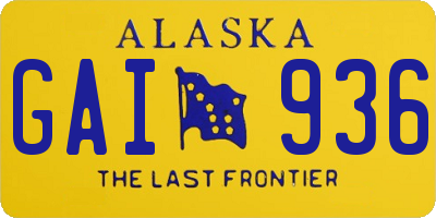 AK license plate GAI936