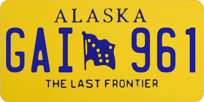 AK license plate GAI961