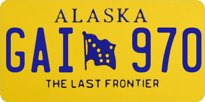 AK license plate GAI970