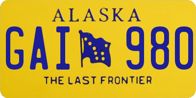 AK license plate GAI980