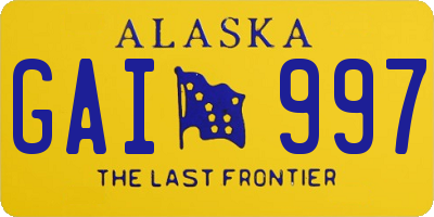 AK license plate GAI997