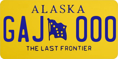 AK license plate GAJ000
