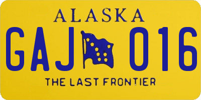 AK license plate GAJ016