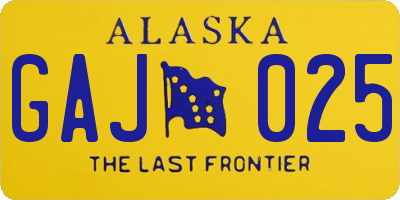 AK license plate GAJ025