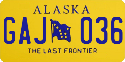 AK license plate GAJ036