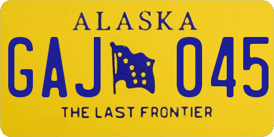 AK license plate GAJ045