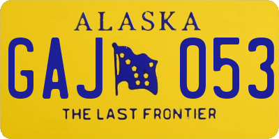 AK license plate GAJ053