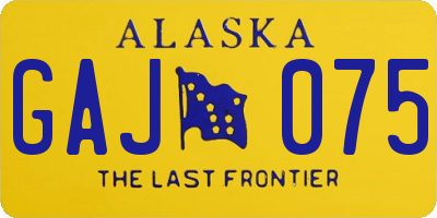 AK license plate GAJ075