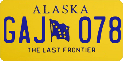 AK license plate GAJ078