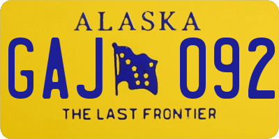 AK license plate GAJ092