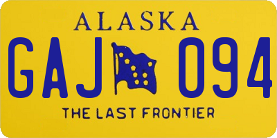 AK license plate GAJ094