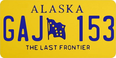 AK license plate GAJ153