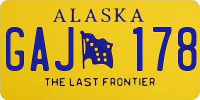 AK license plate GAJ178