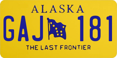 AK license plate GAJ181