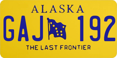 AK license plate GAJ192