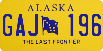 AK license plate GAJ196