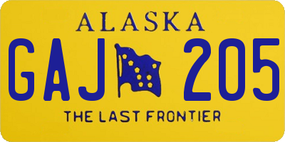 AK license plate GAJ205