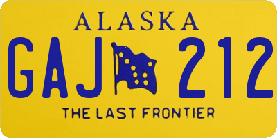AK license plate GAJ212