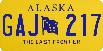 AK license plate GAJ217