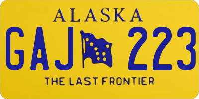 AK license plate GAJ223