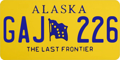 AK license plate GAJ226