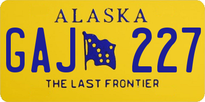 AK license plate GAJ227