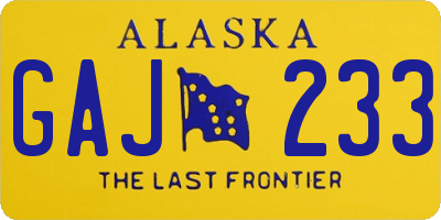 AK license plate GAJ233