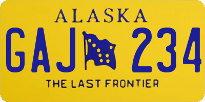 AK license plate GAJ234