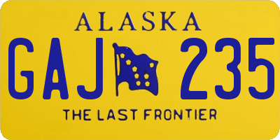 AK license plate GAJ235