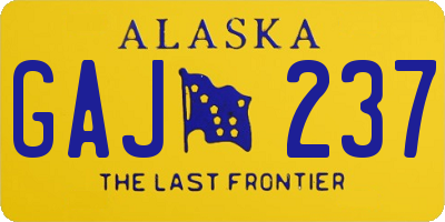 AK license plate GAJ237