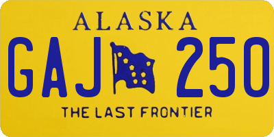 AK license plate GAJ250