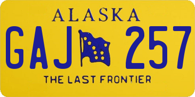 AK license plate GAJ257