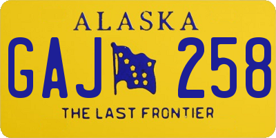 AK license plate GAJ258