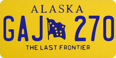 AK license plate GAJ270