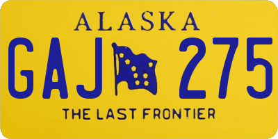AK license plate GAJ275