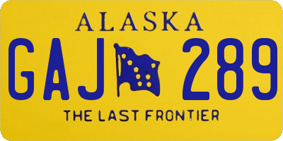 AK license plate GAJ289