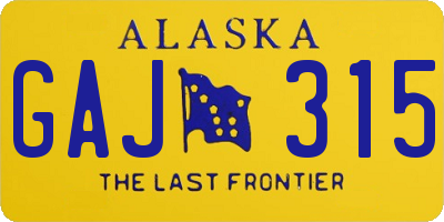 AK license plate GAJ315