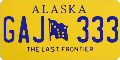 AK license plate GAJ333