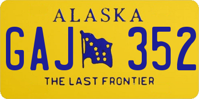 AK license plate GAJ352