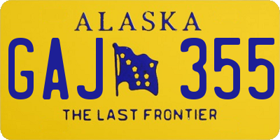 AK license plate GAJ355