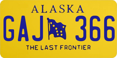 AK license plate GAJ366