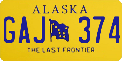AK license plate GAJ374