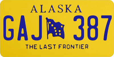 AK license plate GAJ387