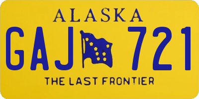 AK license plate GAJ721