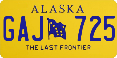 AK license plate GAJ725